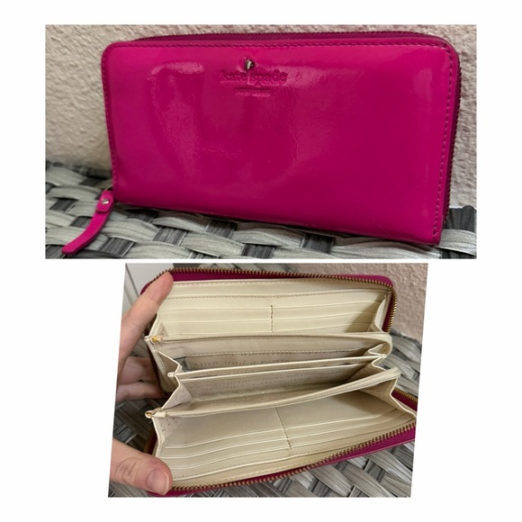 kate spade Handbags - Kate Spade New York Pink Patent Leather Zip Around Wallet